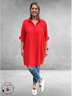 No.1 by OX Longblouse – Tijdloze Klassieker Tomato Red